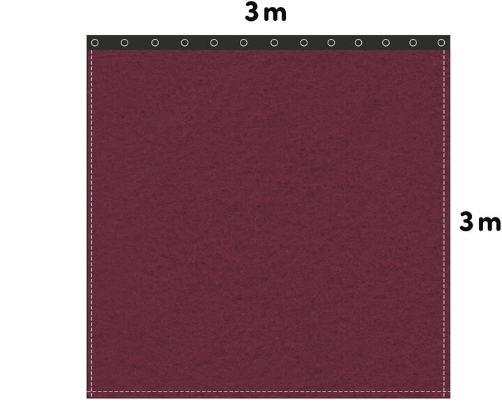 Backdrop stage molton 300g/m² bordeaux