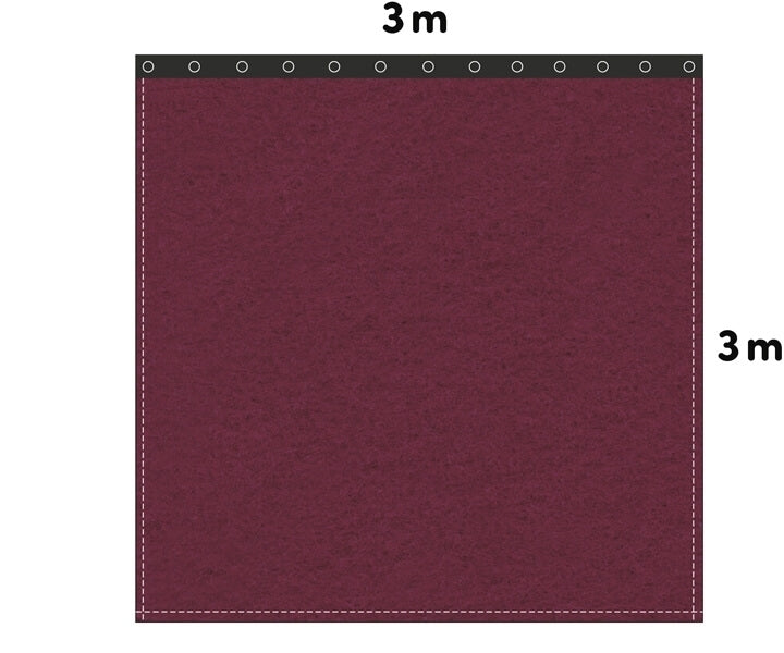 Backdrop stage molton 300g/m² bordeaux