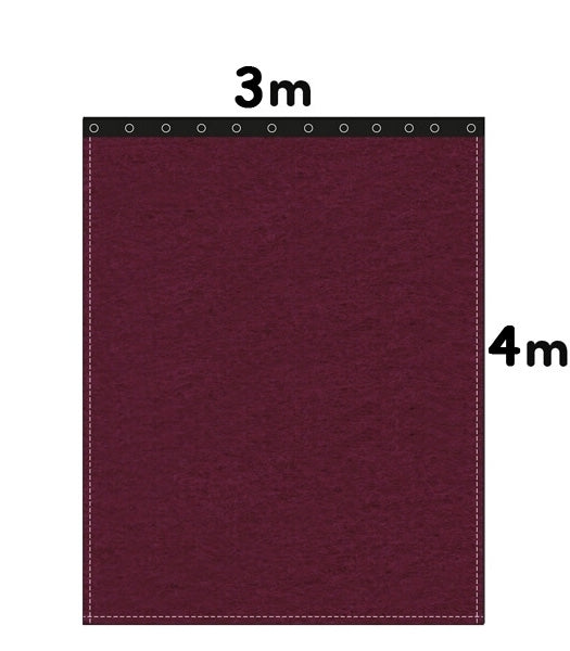 Backdrop stage molton 300g/m² bordeaux