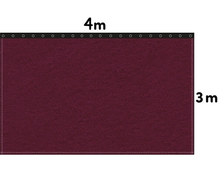 Backdrop stage molton 300g/m² bordeaux