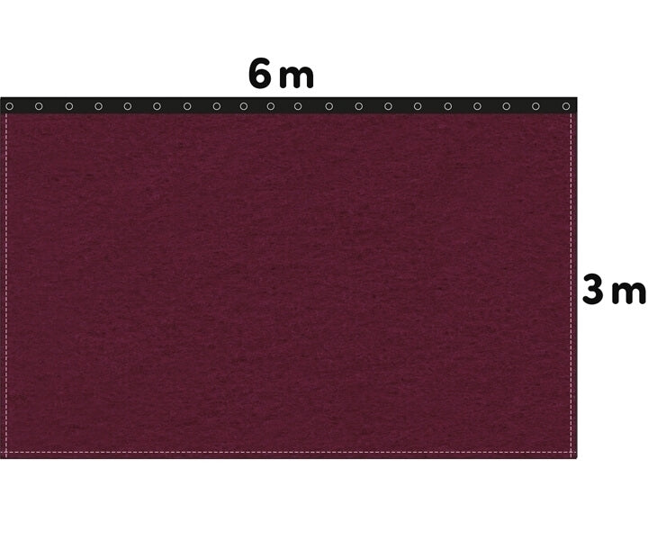 Backdrop stage molton 300g/m² bordeaux
