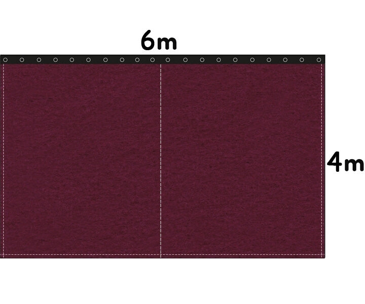 Backdrop stage molton 300g/m² bordeaux