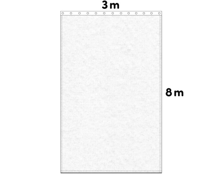 Backdrop stage molton 300g/m² white