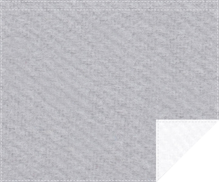 Acoustic blackout 1500g/m² light gray | white Pleated tape 1.9m wide