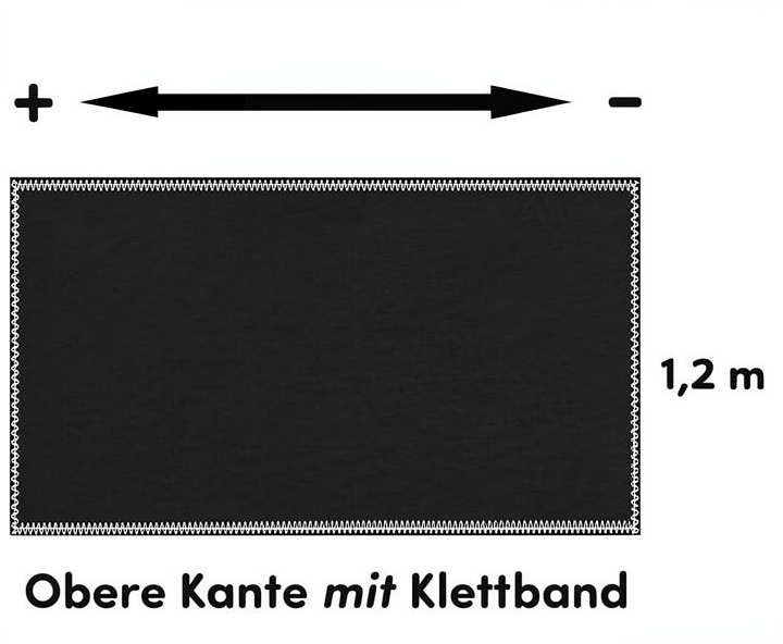 Pedestal cladding 300g/m² black including Velcro